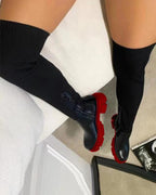 Bota Firenze de mulher acima do joelho em malha e camurça MotionCare — vista 2
