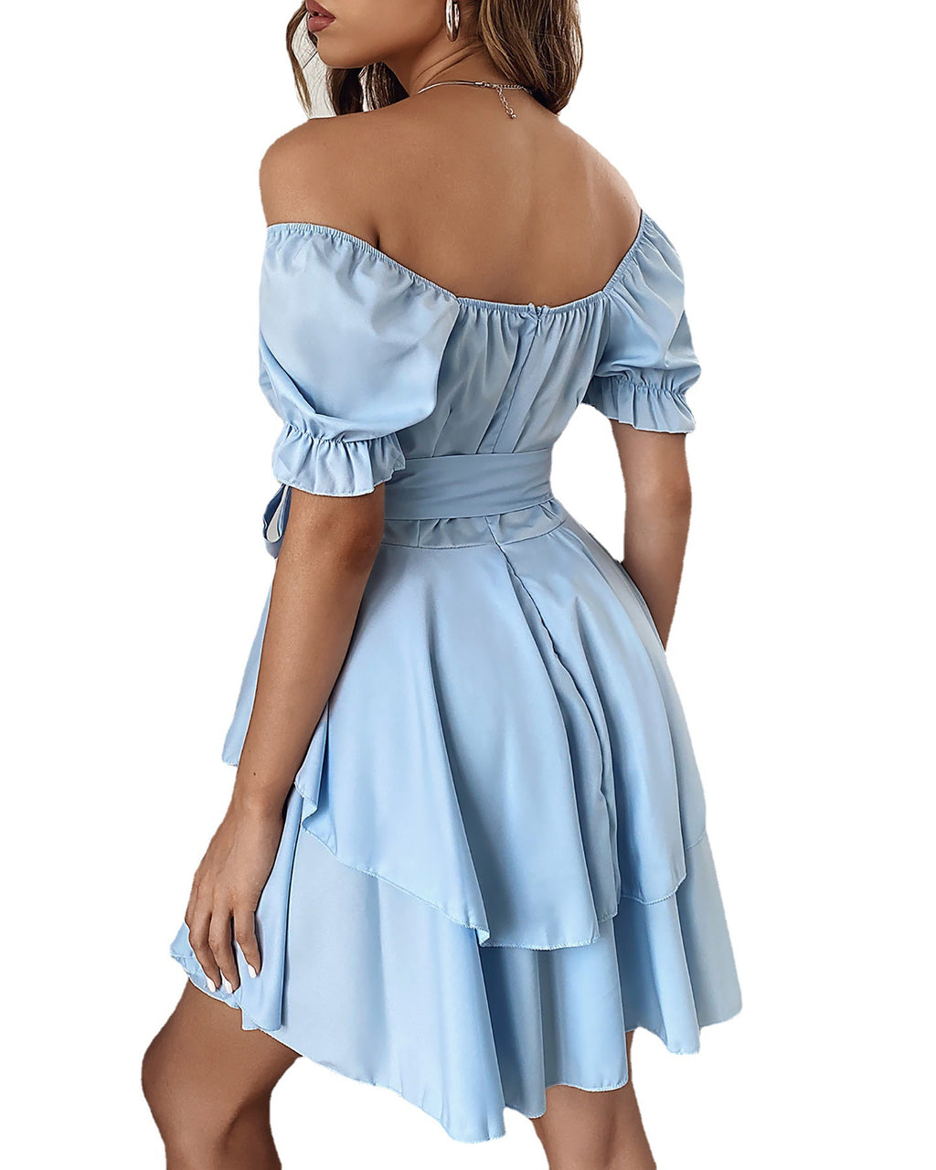 Vestido Capri de mulher com decote em V e folhos MotionCare — vista 4