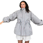 Trench curto xadrez Seul com capuz para mulher MotionCare — vista 6