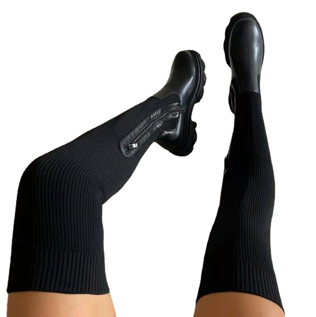 Bota Torino de mulher acima do joelho em malha elástica MotionCare