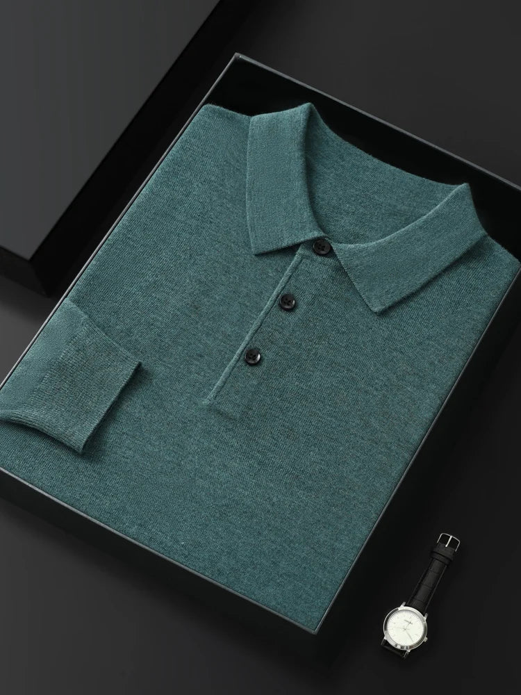 Camisola Polo Montreux de homem em mistura de lã MotionCare — vista 9