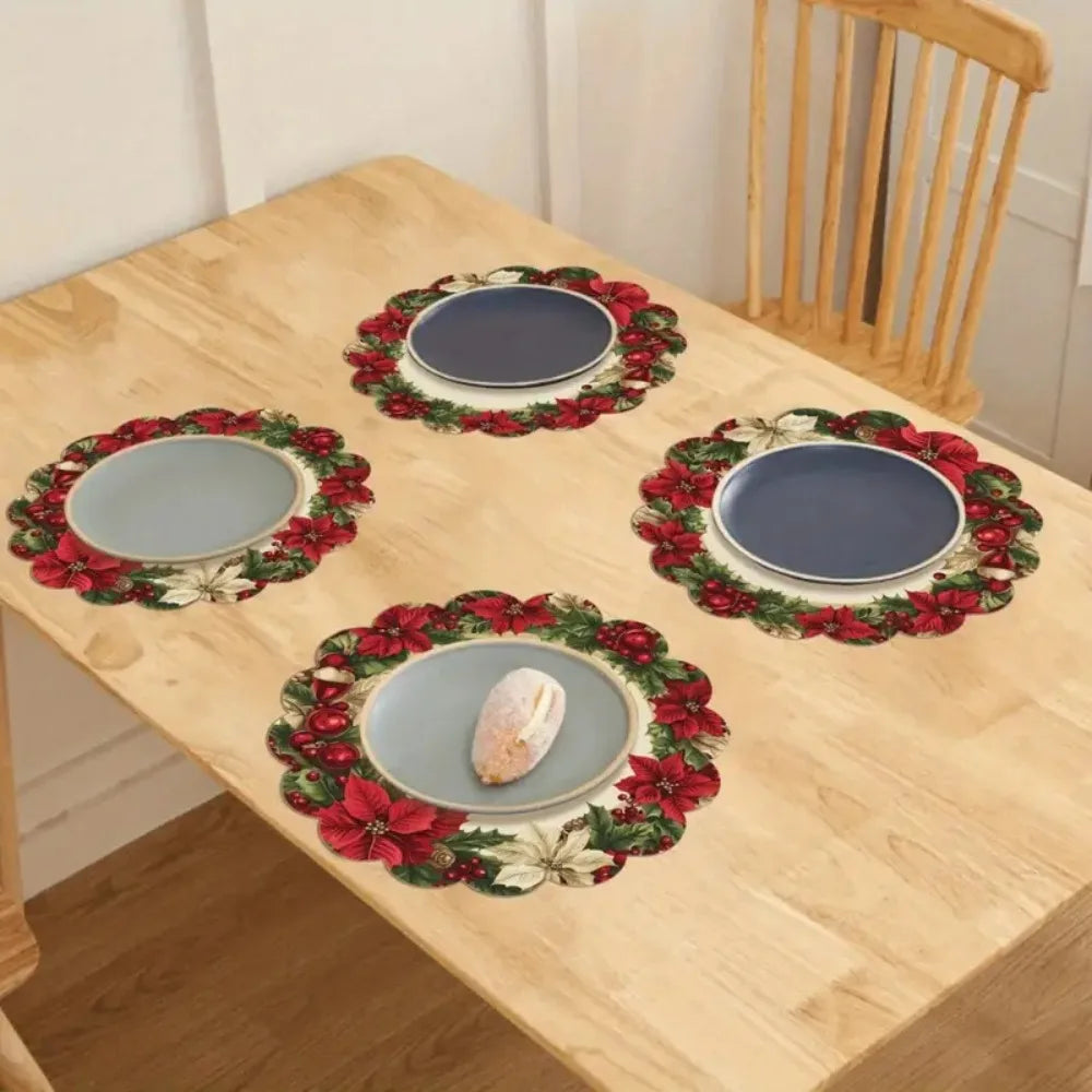 Conjunto de 4 bases de mesa de Natal redondas MotionCare — vista 5