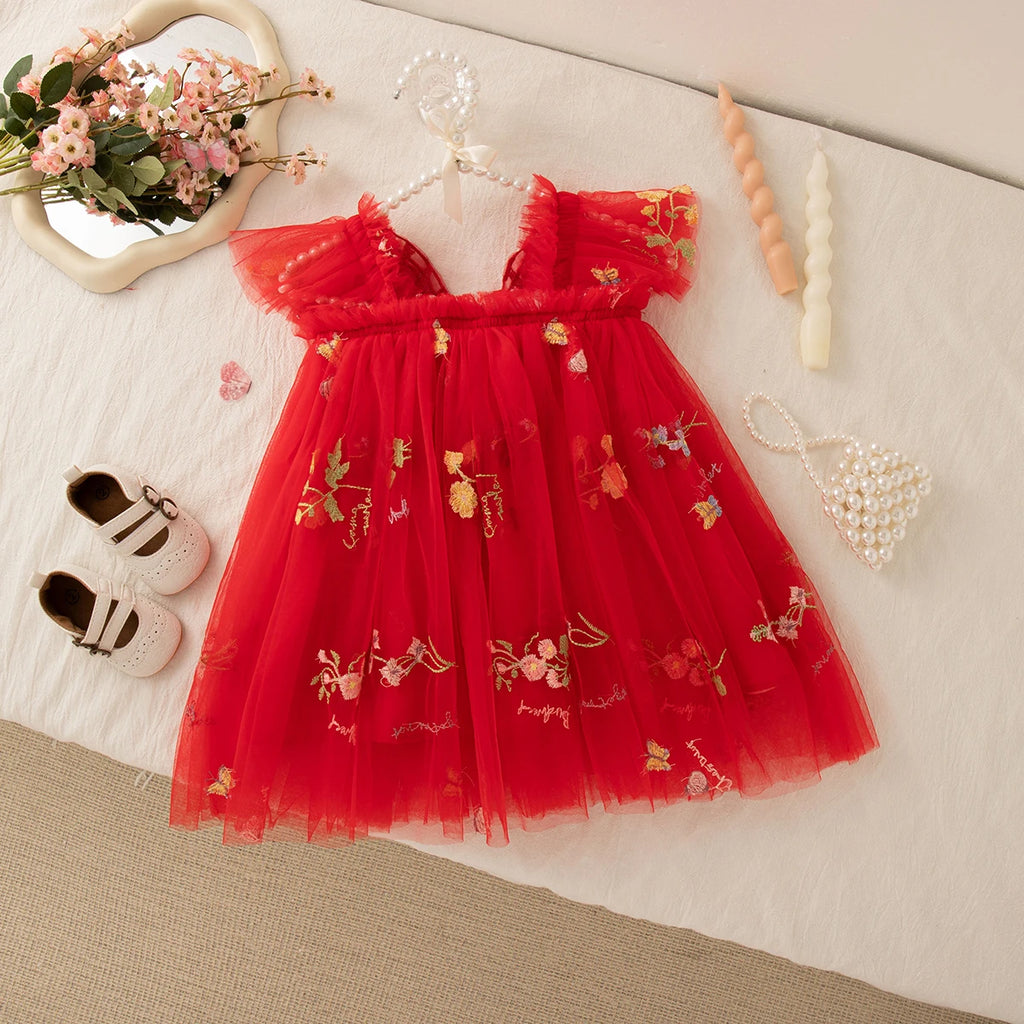 Vestido de bebé Sevilha em chiffon bordado MotionCare — vista 2