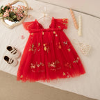 Vestido de bebé Sevilha em chiffon bordado MotionCare — vista 2