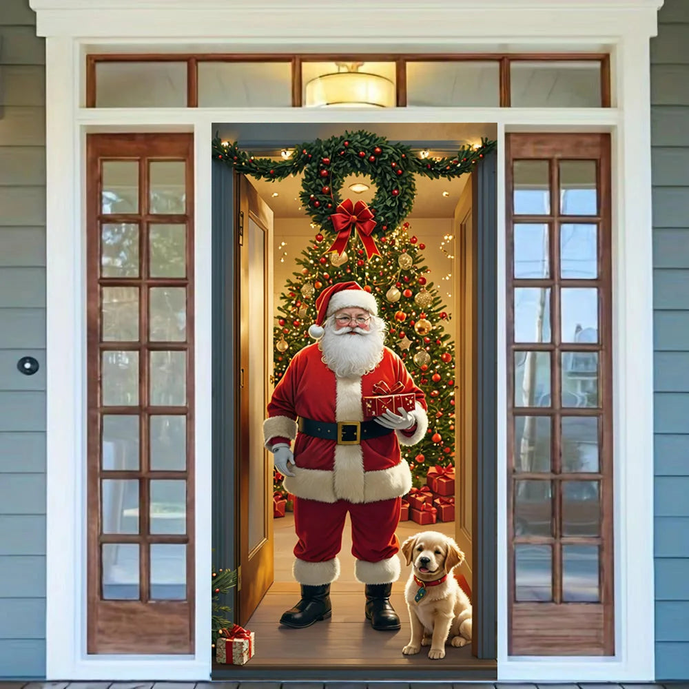 Capa decorativa de porta de Natal 185 x 90 cm MotionCare — vista 4