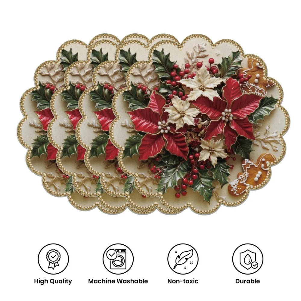 Conjunto de 4 bases de mesa de Natal redondas MotionCare — vista 9