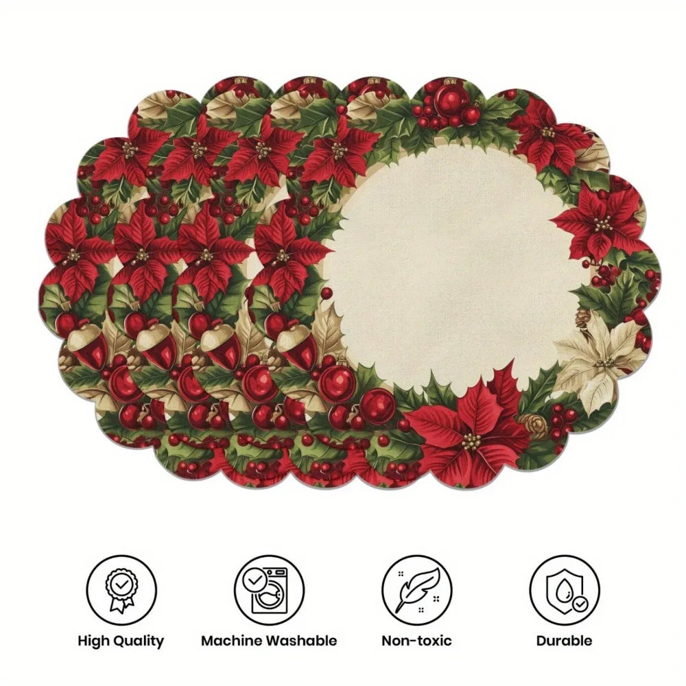 Conjunto de 4 bases de mesa de Natal redondas MotionCare — vista 7