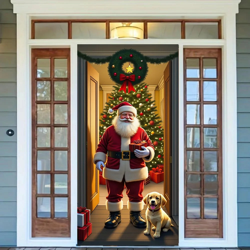 Capa decorativa de porta de Natal 185 x 90 cm MotionCare — vista 2