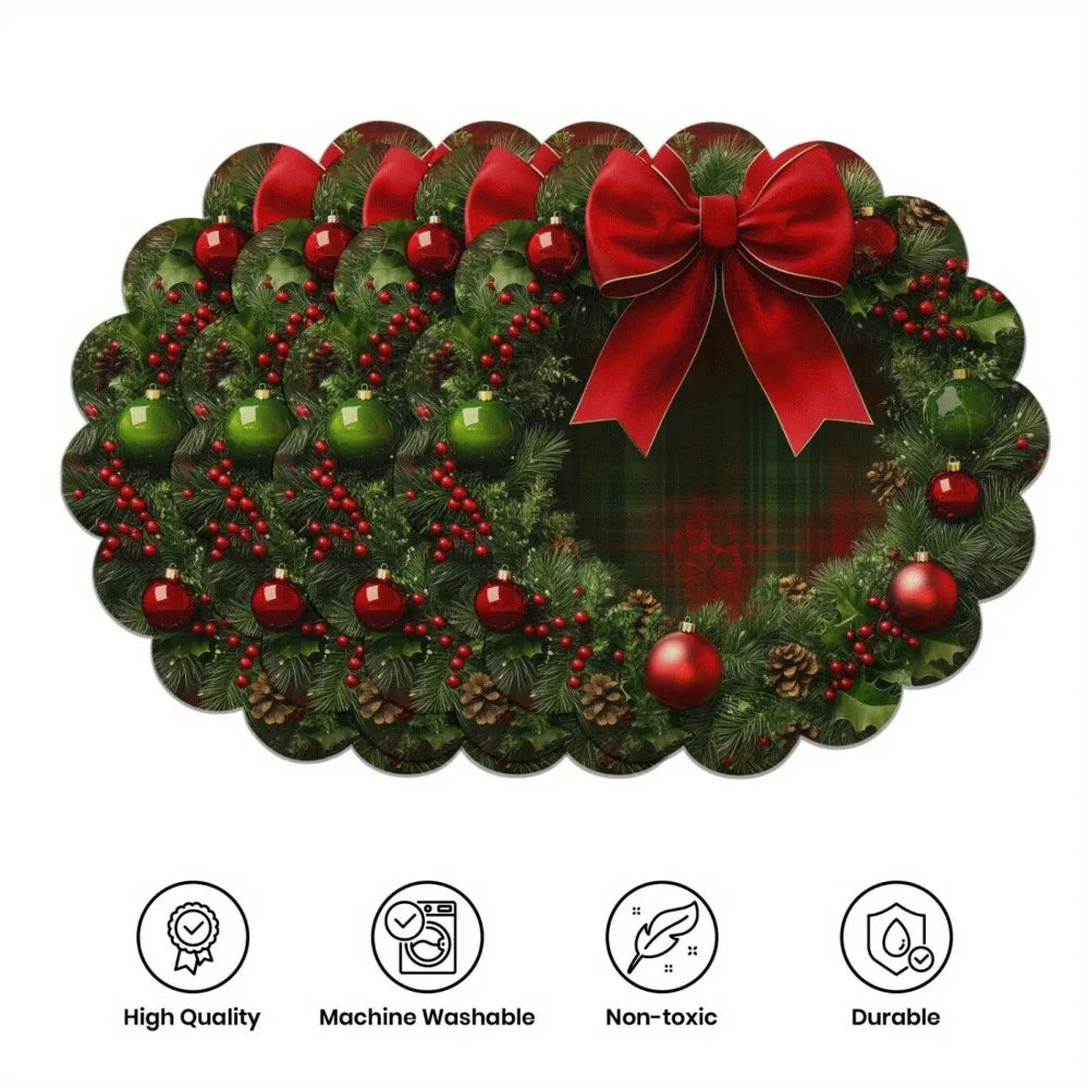 Conjunto de 4 bases de mesa de Natal redondas MotionCare — vista 8