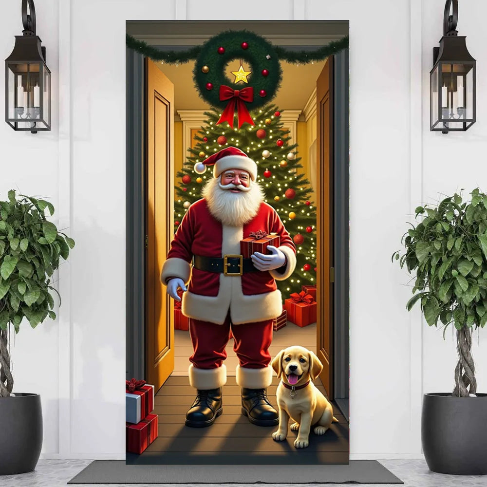 Capa decorativa de porta de Natal 185 x 90 cm MotionCare