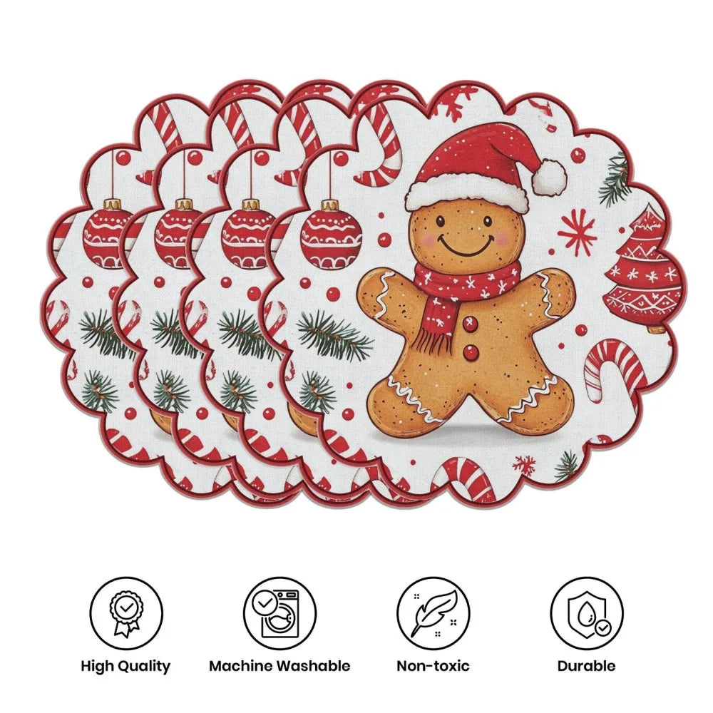 Conjunto de 4 bases de mesa de Natal redondas MotionCare — vista 10