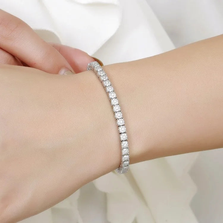 Pulseira tennis Éclat de mulher 4 mm com cristais MotionCare — vista 4