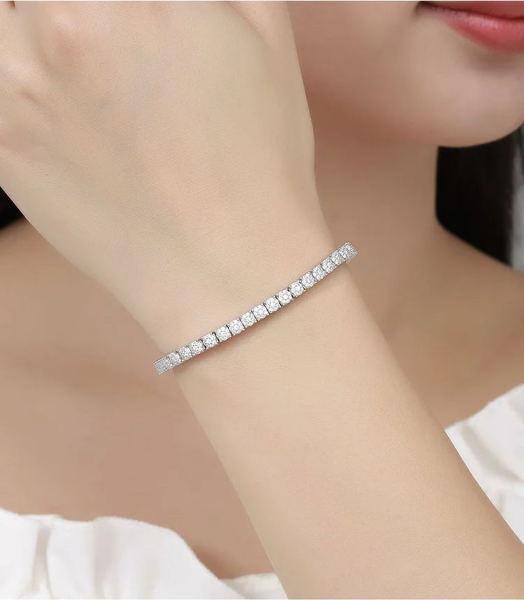 Pulseira tennis Éclat de mulher 4 mm com cristais MotionCare — vista 3