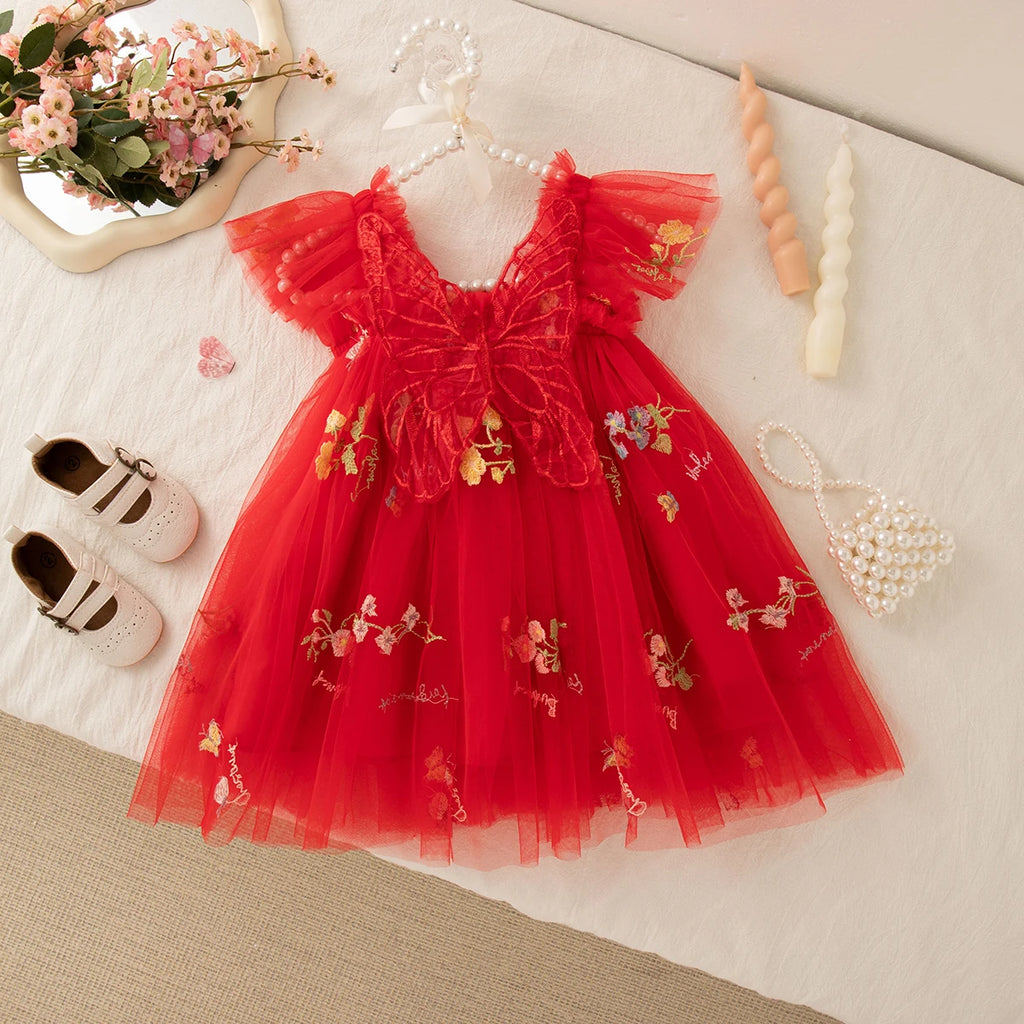 Vestido de bebé Sevilha em chiffon bordado MotionCare