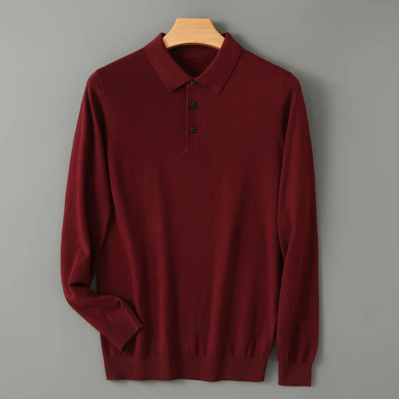 Camisola Polo Montreux de homem em mistura de lã MotionCare — vista 3