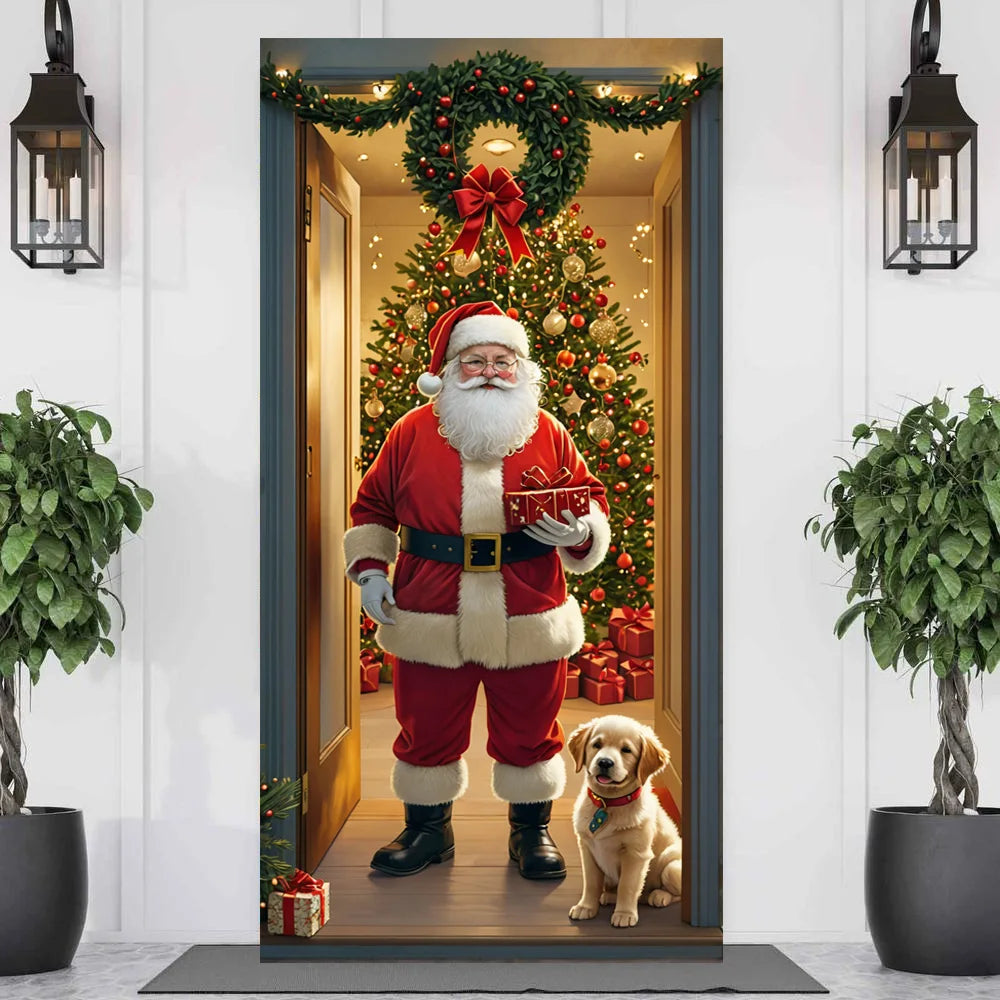 Capa decorativa de porta de Natal 185 x 90 cm MotionCare — vista 3