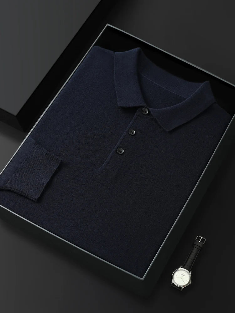Camisola Polo Montreux de homem em mistura de lã MotionCare — vista 10
